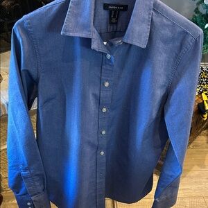 Lands' End Classic Blue Button Down Shirt